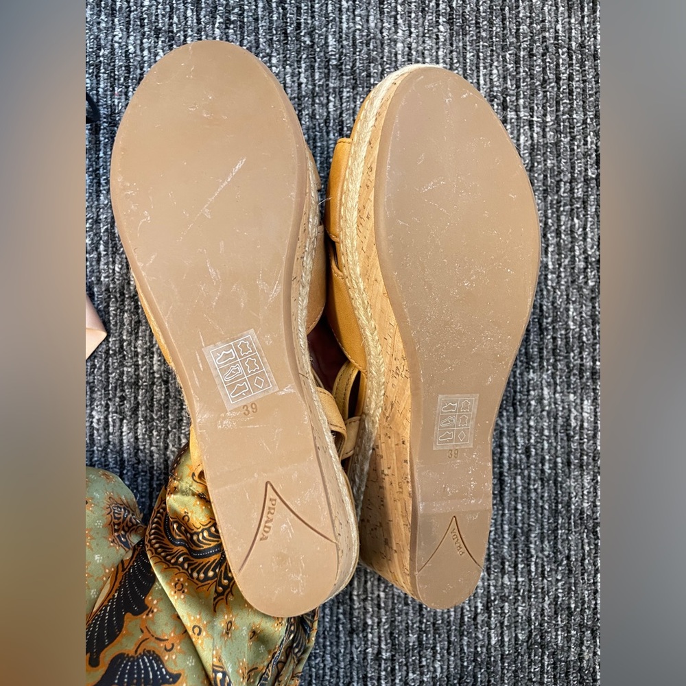 prada leather cross cork wedges - Picture 5 of 5